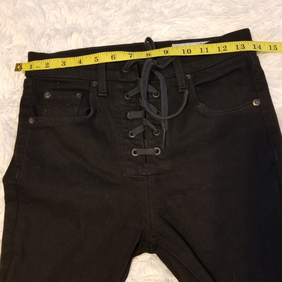 Rag & Bone Jean 26 Lace Up High Rise Skinny Women's Color Black Coal - Picture 6 of 14